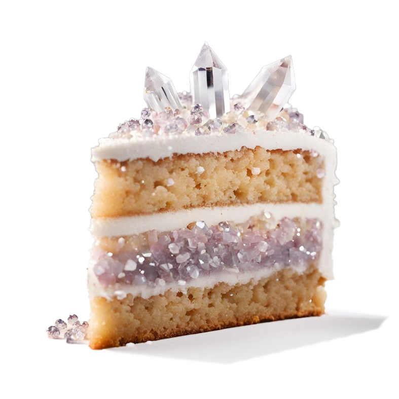 piece of cake with crystals
