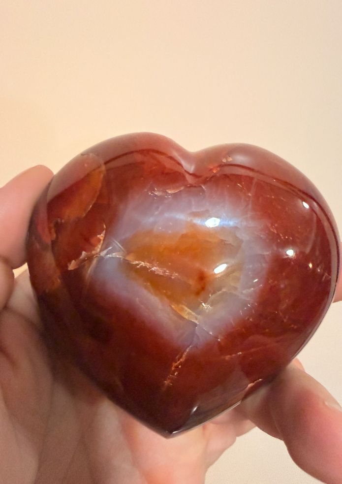 Carnelian gemstone heart