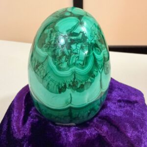 Malachite egg - responsibly sourced - crystal music healing